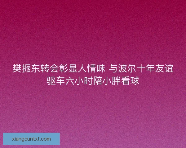 樊振东转会彰显人情味 与波尔十年友谊驱车六小时陪小胖看球 樊振东转会彰显人情味 与波尔十年友谊驱车六小时陪小胖看球