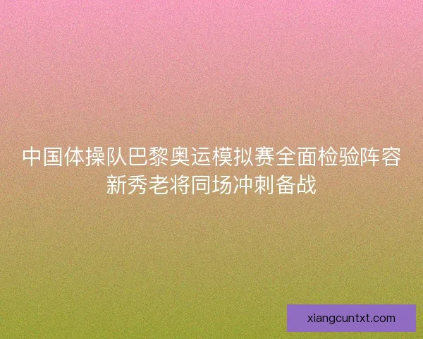 中国体操队巴黎奥运模拟赛全面检验阵容新秀老将同场冲刺备战